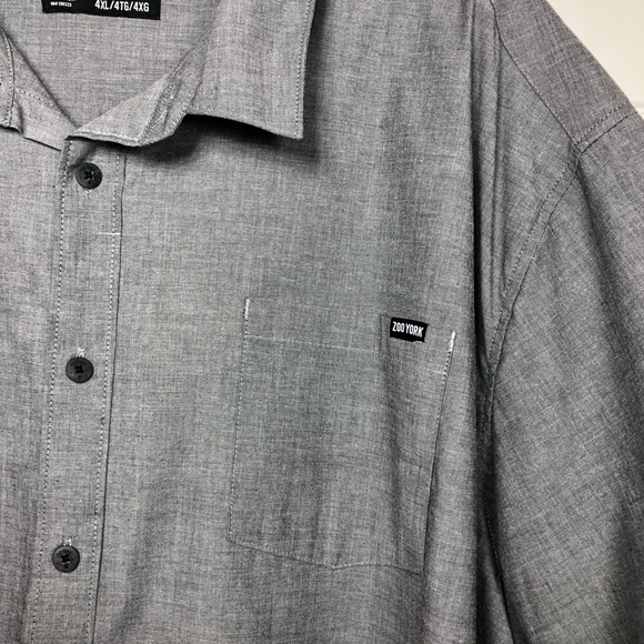 Zoo York True Flex Cotton Blend Short Sleeve Button Casual Gray Shirt 4XL - Picture 2 of 12